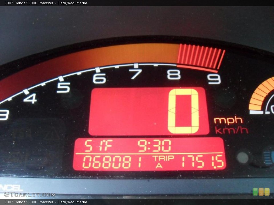 Black/Red Interior Gauges for the 2007 Honda S2000 Roadster #46838283