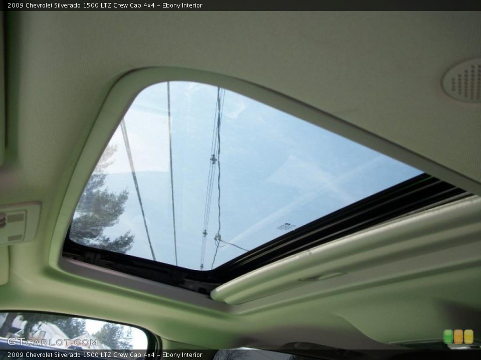 Ebony Interior Sunroof for the 2009 Chevrolet Silverado 1500 LTZ Crew Cab 4x4 #46838817