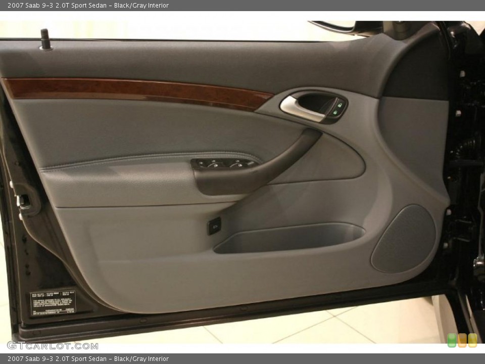 Black/Gray Interior Door Panel for the 2007 Saab 9-3 2.0T Sport Sedan #46840878