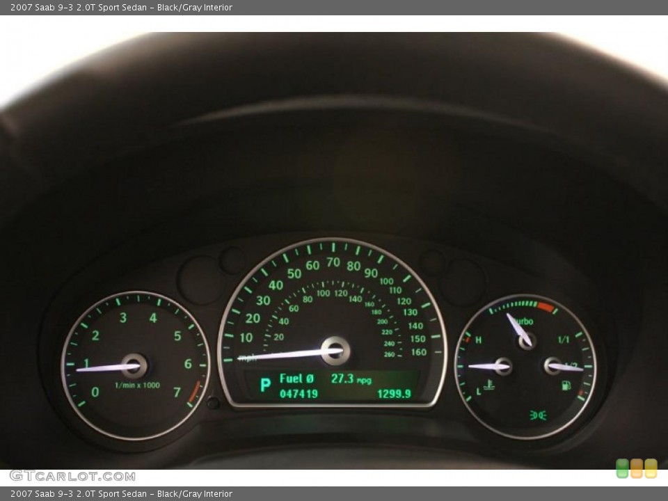 Black/Gray Interior Gauges for the 2007 Saab 9-3 2.0T Sport Sedan #46840983