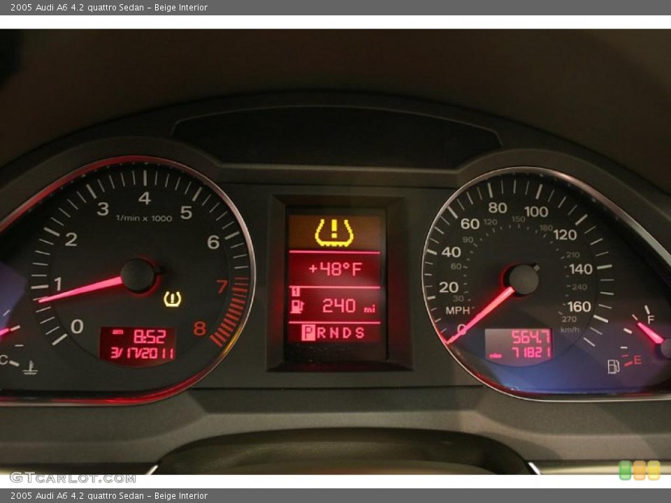 Beige Interior Gauges for the 2005 Audi A6 4.2 quattro Sedan #46841847