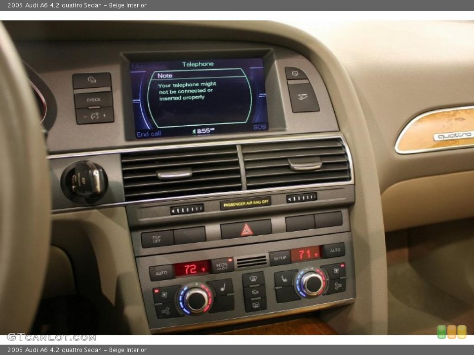 Beige Interior Controls for the 2005 Audi A6 4.2 quattro Sedan #46841853