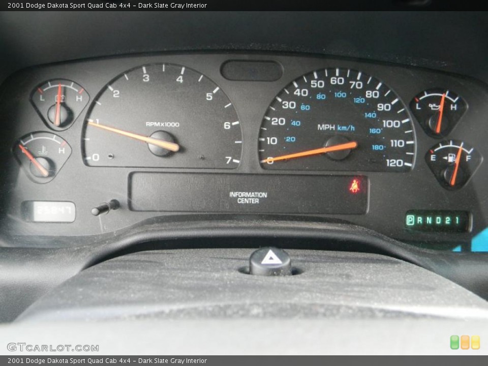 Dark Slate Gray Interior Gauges for the 2001 Dodge Dakota Sport Quad Cab 4x4 #46841988
