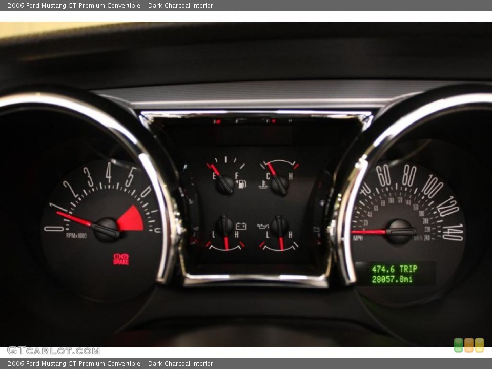 Dark Charcoal Interior Gauges for the 2006 Ford Mustang GT Premium Convertible #46847034