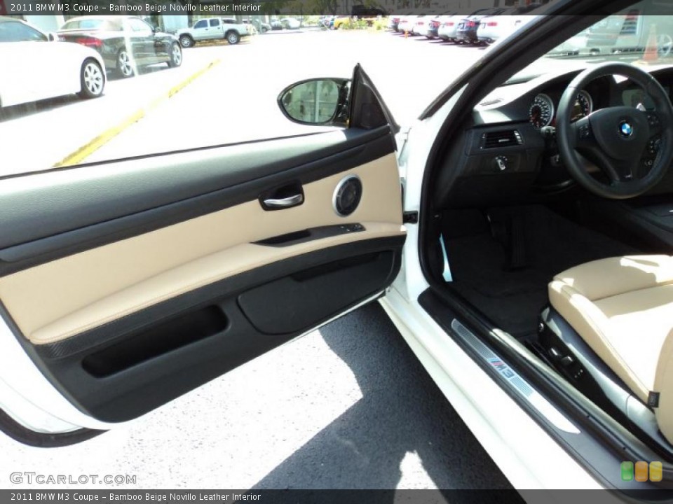 Bamboo Beige Novillo Leather Interior Door Panel for the 2011 BMW M3 Coupe #46847922
