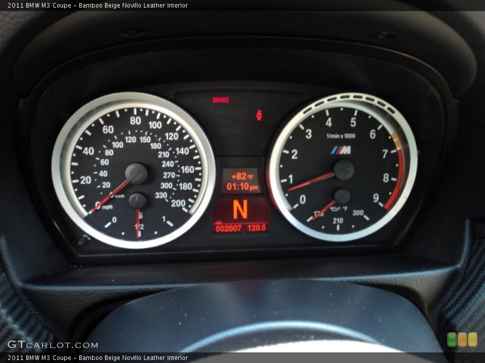 Bamboo Beige Novillo Leather Interior Gauges for the 2011 BMW M3 Coupe #46848084