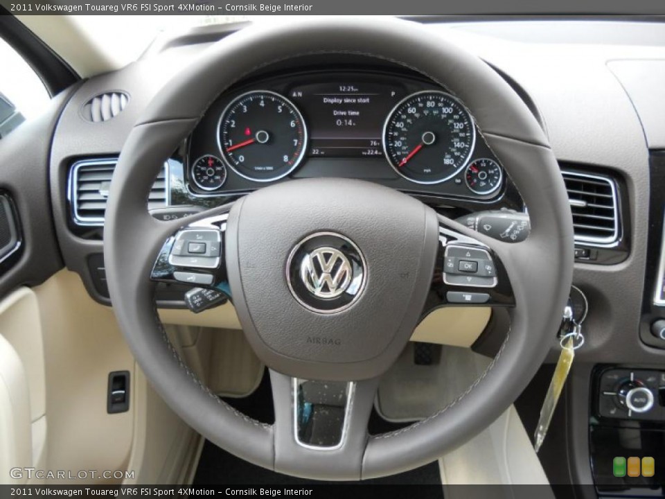 Cornsilk Beige Interior Steering Wheel for the 2011 Volkswagen Touareg VR6 FSI Sport 4XMotion #46851312