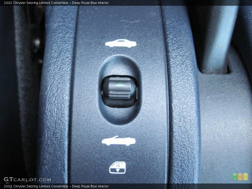 Deep Royal Blue Interior Controls for the 2002 Chrysler Sebring Limited Convertible #46862415