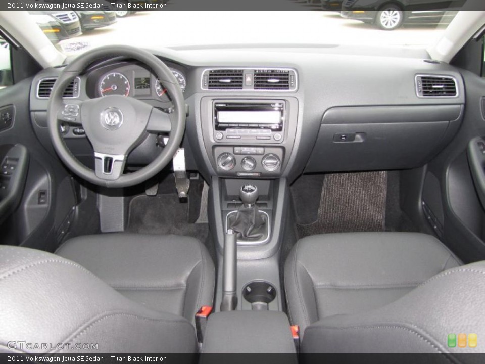 Titan Black Interior Dashboard for the 2011 Volkswagen Jetta SE Sedan #46864338