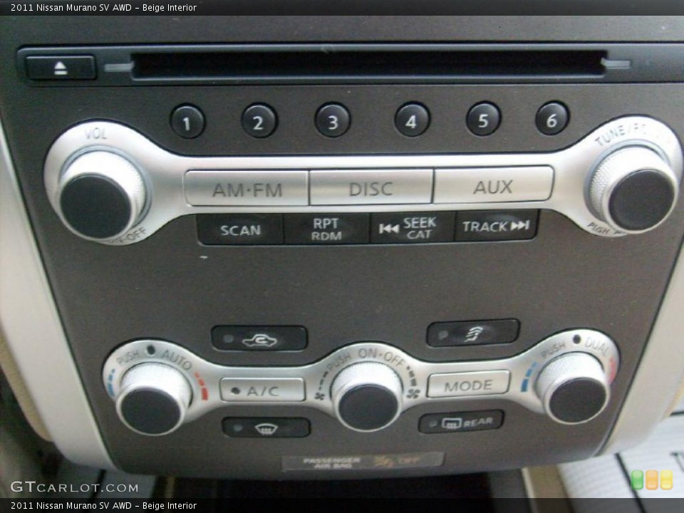 Beige Interior Controls for the 2011 Nissan Murano SV AWD #46868004