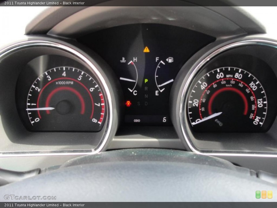 Black Interior Gauges for the 2011 Toyota Highlander Limited #46871048