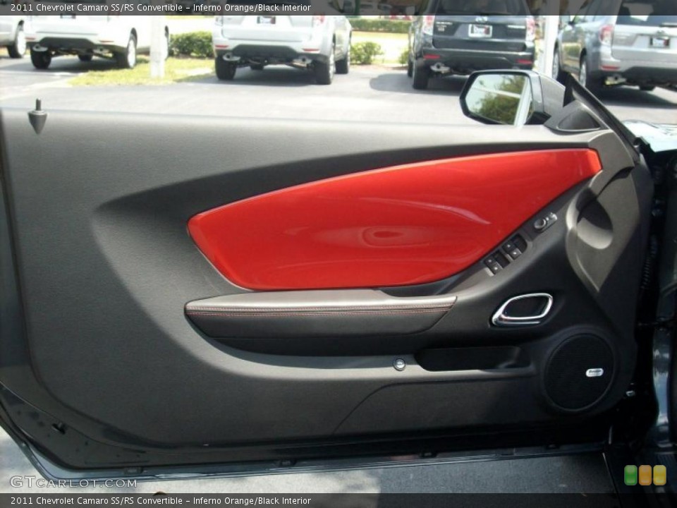 Inferno Orange/Black Interior Door Panel for the 2011 Chevrolet Camaro SS/RS Convertible #46874474