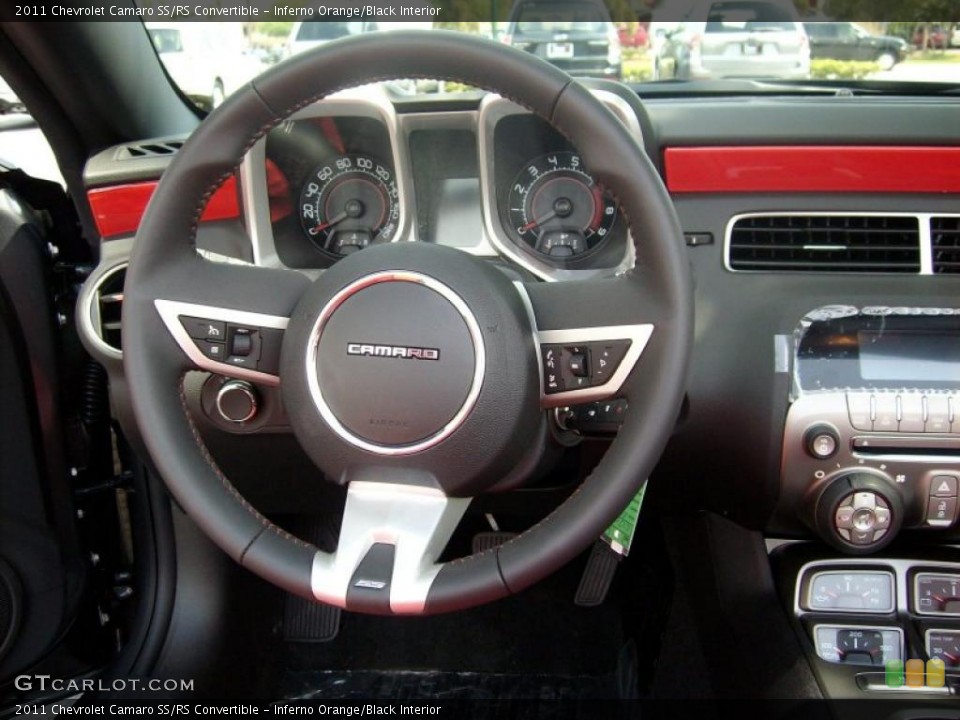 Inferno Orange/Black Interior Steering Wheel for the 2011 Chevrolet Camaro SS/RS Convertible #46874549
