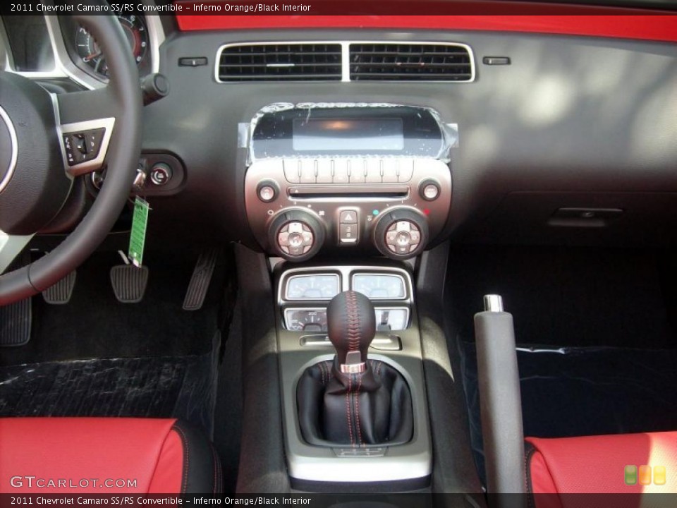Inferno Orange/Black Interior Controls for the 2011 Chevrolet Camaro SS/RS Convertible #46874564