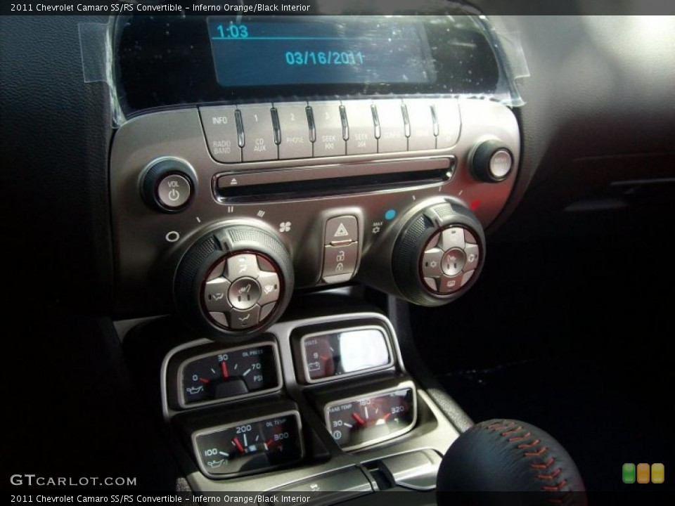 Inferno Orange/Black Interior Controls for the 2011 Chevrolet Camaro SS/RS Convertible #46874579