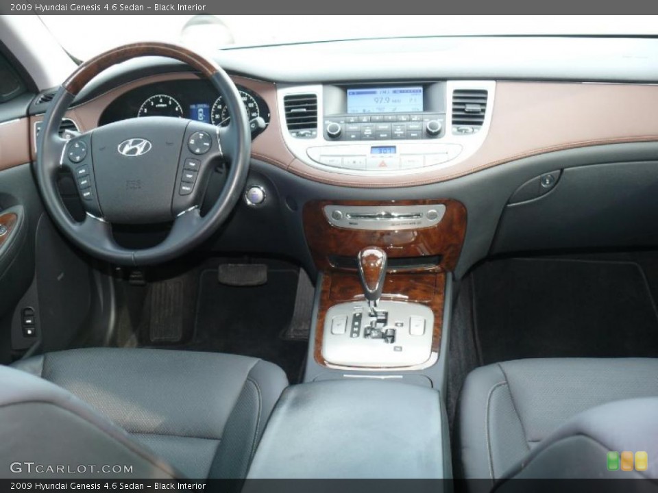 Black Interior Dashboard for the 2009 Hyundai Genesis 4.6 Sedan #46878140