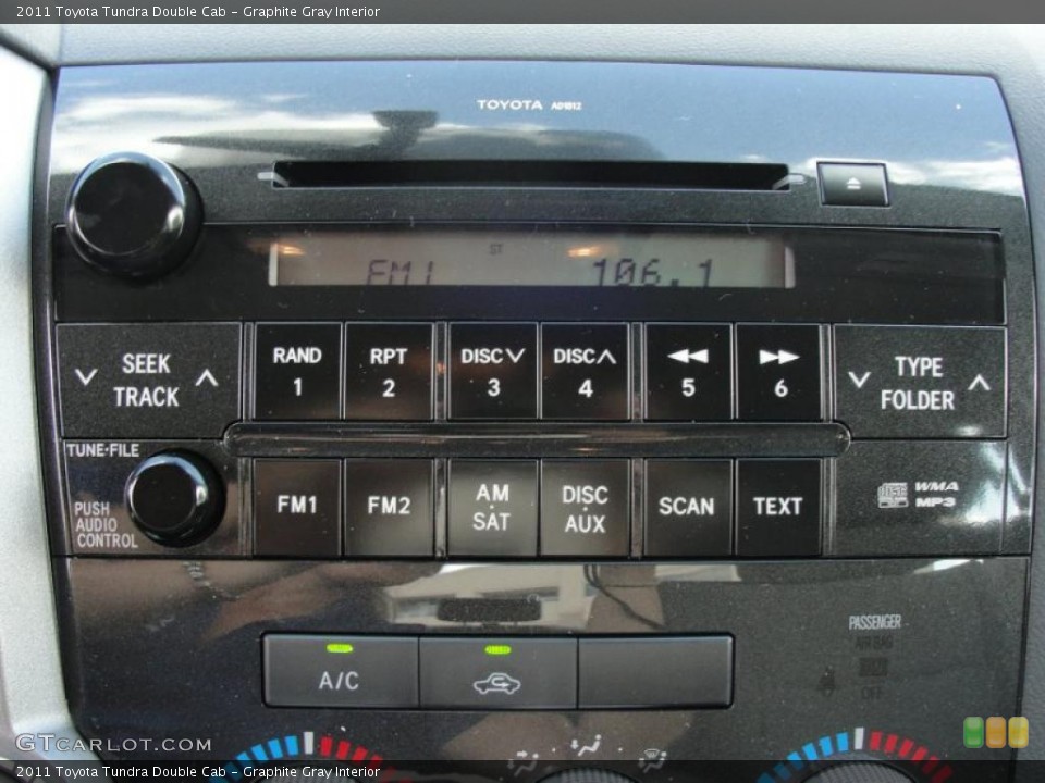 Graphite Gray Interior Controls for the 2011 Toyota Tundra Double Cab #46880156