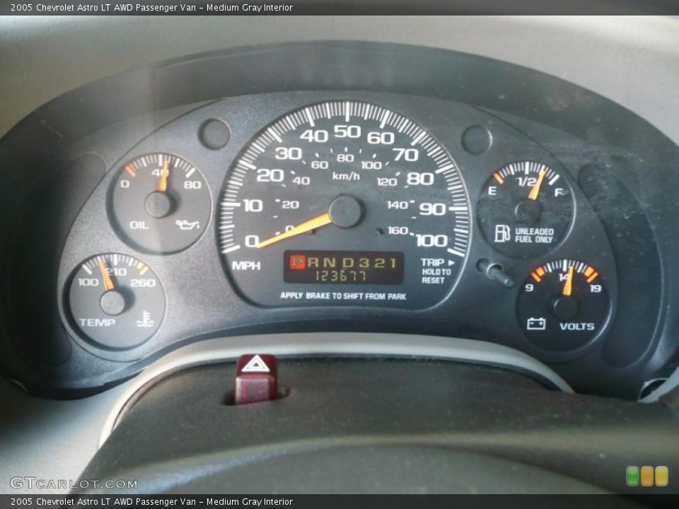 Medium Gray Interior Gauges for the 2005 Chevrolet Astro LT AWD Passenger Van #46891391
