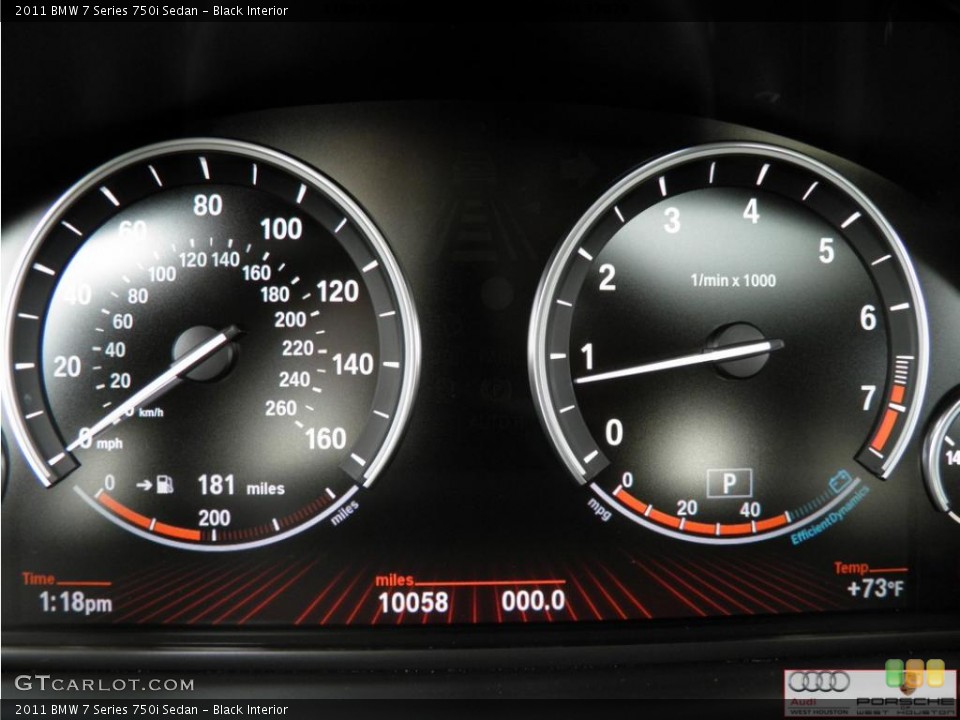 Black Interior Gauges for the 2011 BMW 7 Series 750i Sedan #46895909