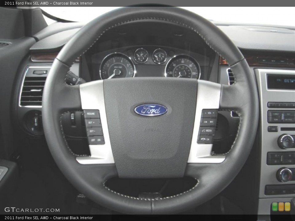 Charcoal Black Interior Steering Wheel for the 2011 Ford Flex SEL AWD #46903745
