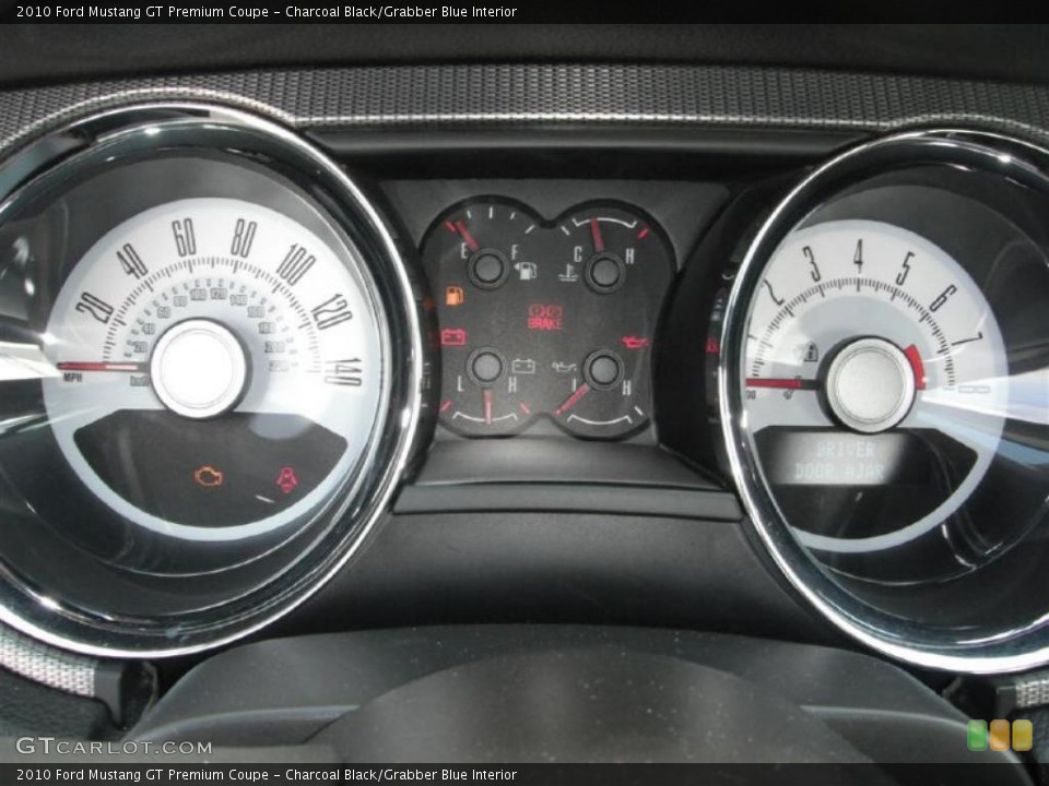 Charcoal Black/Grabber Blue Interior Gauges for the 2010 Ford Mustang GT Premium Coupe #46905527