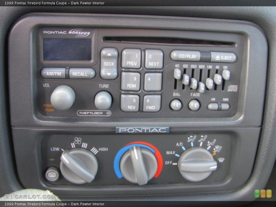Dark Pewter Interior Controls for the 1999 Pontiac Firebird Formula Coupe #46906667