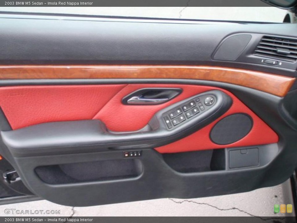 Imola Red Nappa Interior Door Panel for the 2003 BMW M5 Sedan #46906856