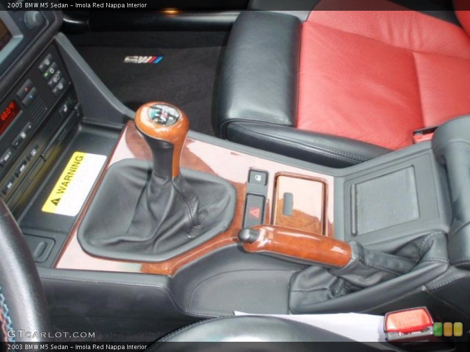 Imola Red Nappa Interior Transmission for the 2003 BMW M5 Sedan #46906949