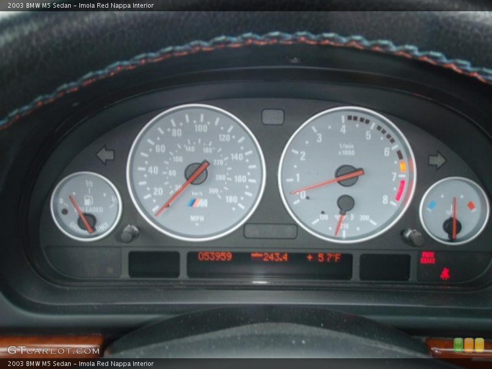 Imola Red Nappa Interior Gauges for the 2003 BMW M5 Sedan #46906964