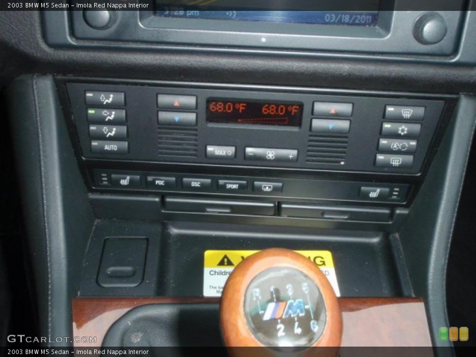 Imola Red Nappa Interior Controls for the 2003 BMW M5 Sedan #46907018