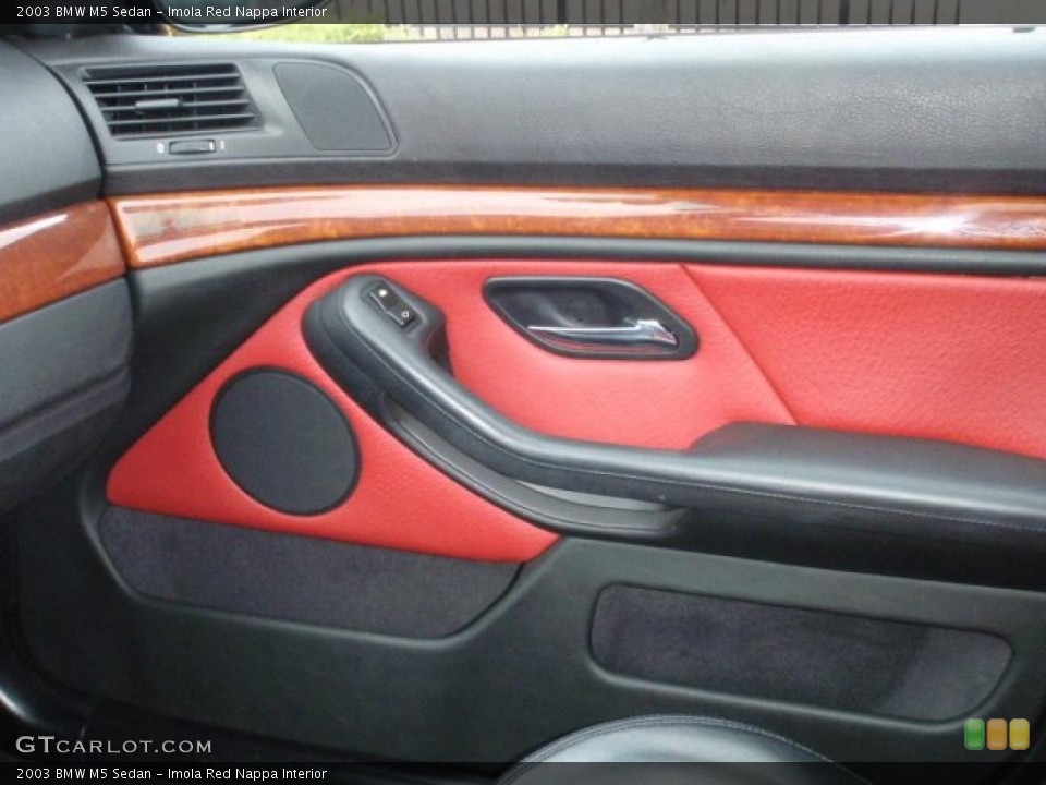 Imola Red Nappa Interior Door Panel for the 2003 BMW M5 Sedan #46907042