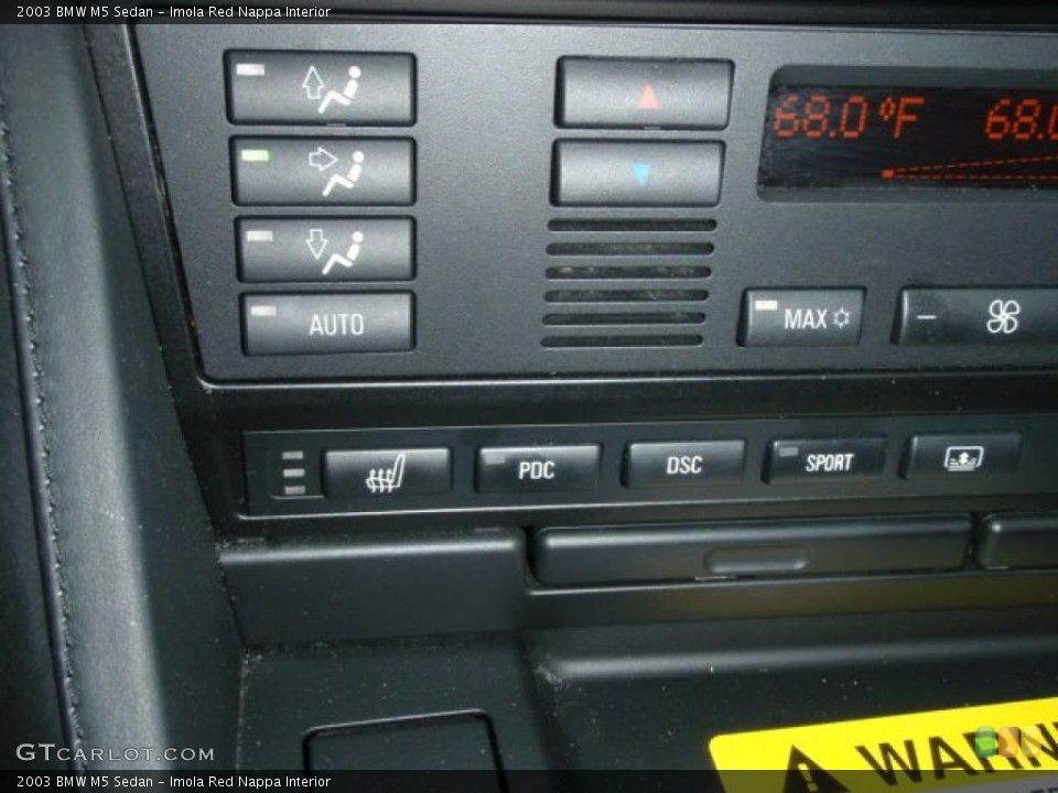 Imola Red Nappa Interior Controls for the 2003 BMW M5 Sedan #46907099