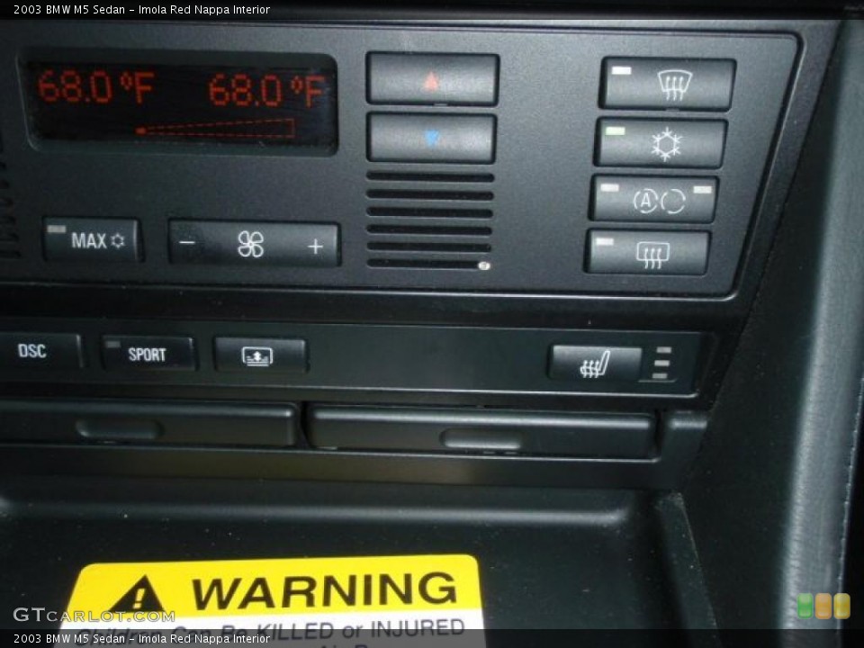 Imola Red Nappa Interior Controls for the 2003 BMW M5 Sedan #46907114