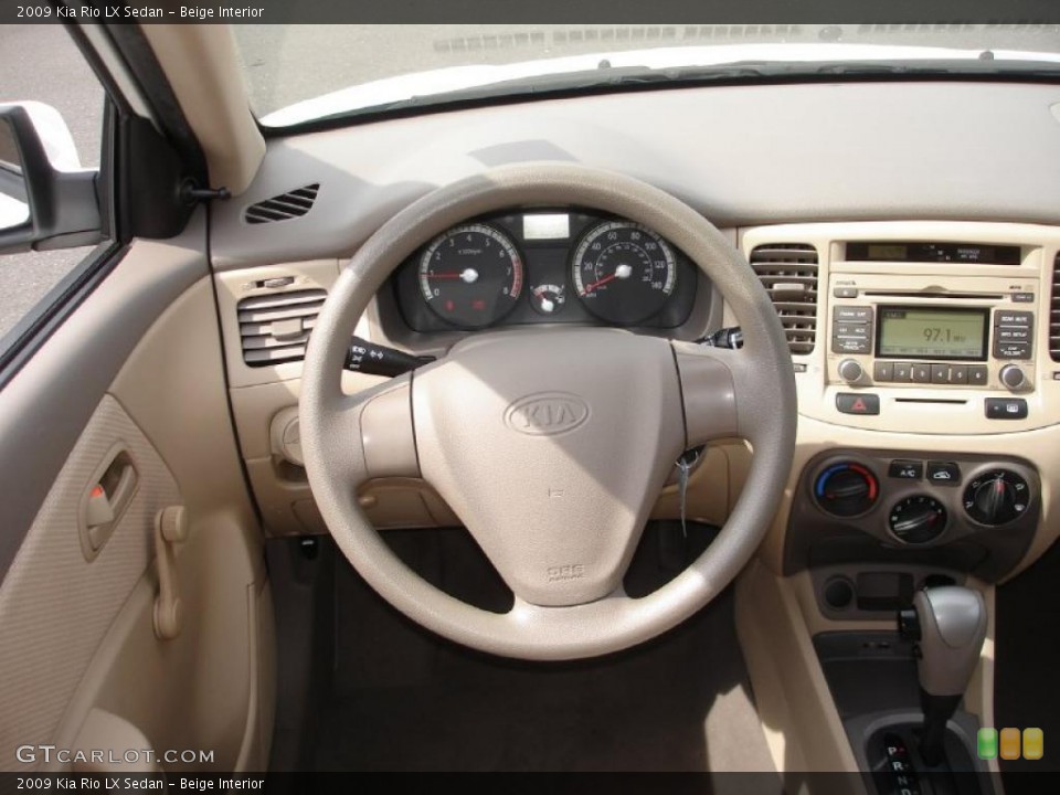 Beige Interior Steering Wheel for the 2009 Kia Rio LX Sedan #46907927