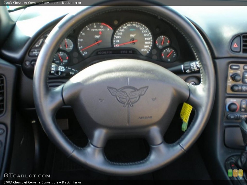 Black Interior Steering Wheel for the 2003 Chevrolet Corvette Convertible #46908449