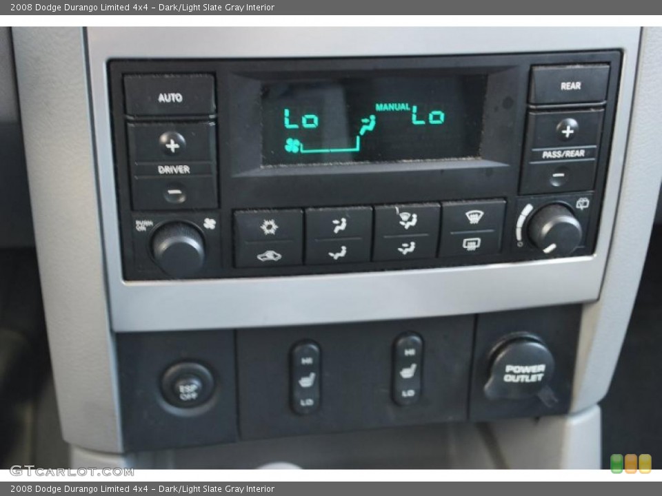 Dark/Light Slate Gray Interior Controls for the 2008 Dodge Durango Limited 4x4 #46911779