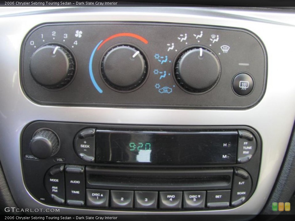 Dark Slate Gray Interior Controls for the 2006 Chrysler Sebring Touring Sedan #46913735