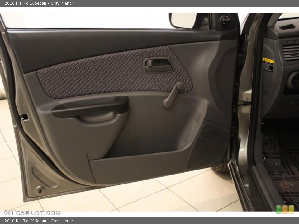 Gray Interior Door Panel for the 2010 Kia Rio LX Sedan #46916576