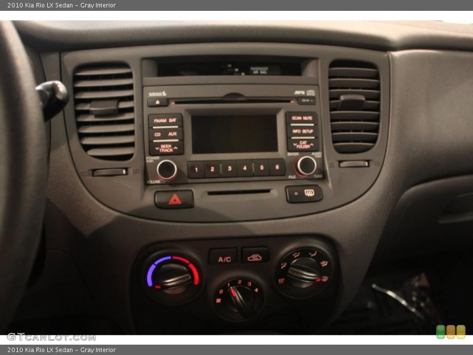 Gray Interior Controls for the 2010 Kia Rio LX Sedan #46916597