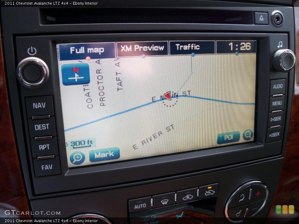 Ebony Interior Navigation for the 2011 Chevrolet Avalanche LTZ 4x4 #46917107