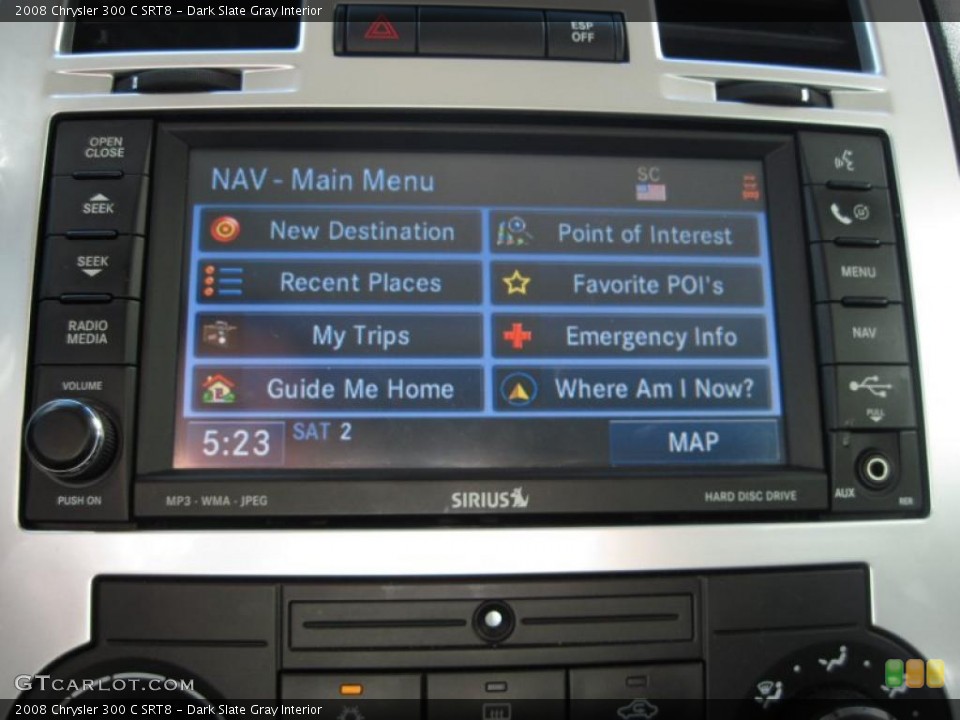 Dark Slate Gray Interior Controls for the 2008 Chrysler 300 C SRT8 #46918478