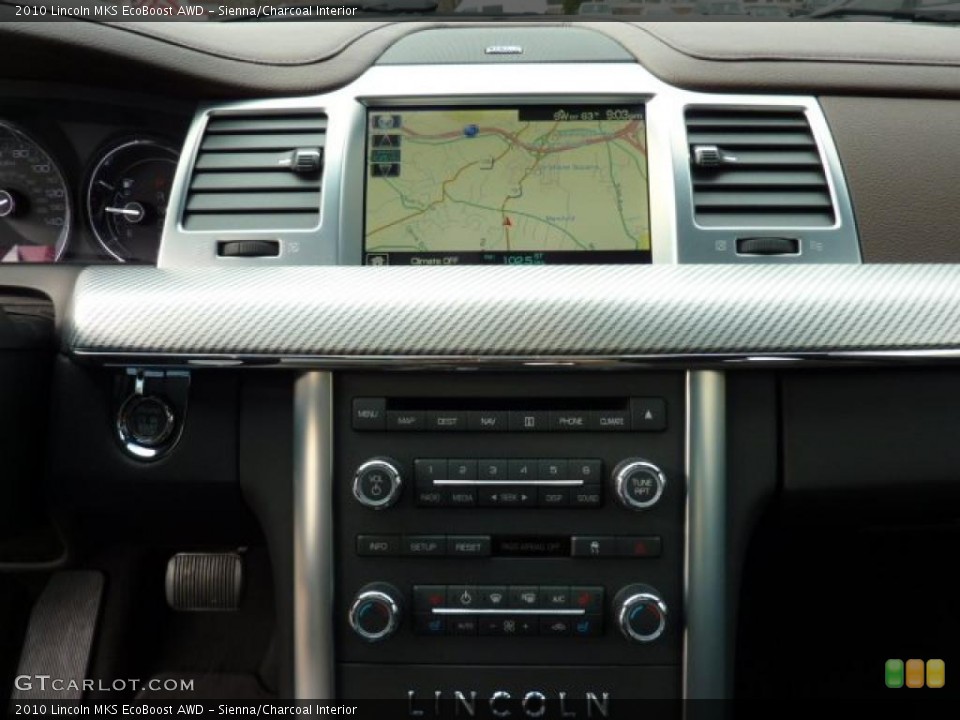 Sienna/Charcoal Interior Navigation for the 2010 Lincoln MKS EcoBoost AWD #46932164