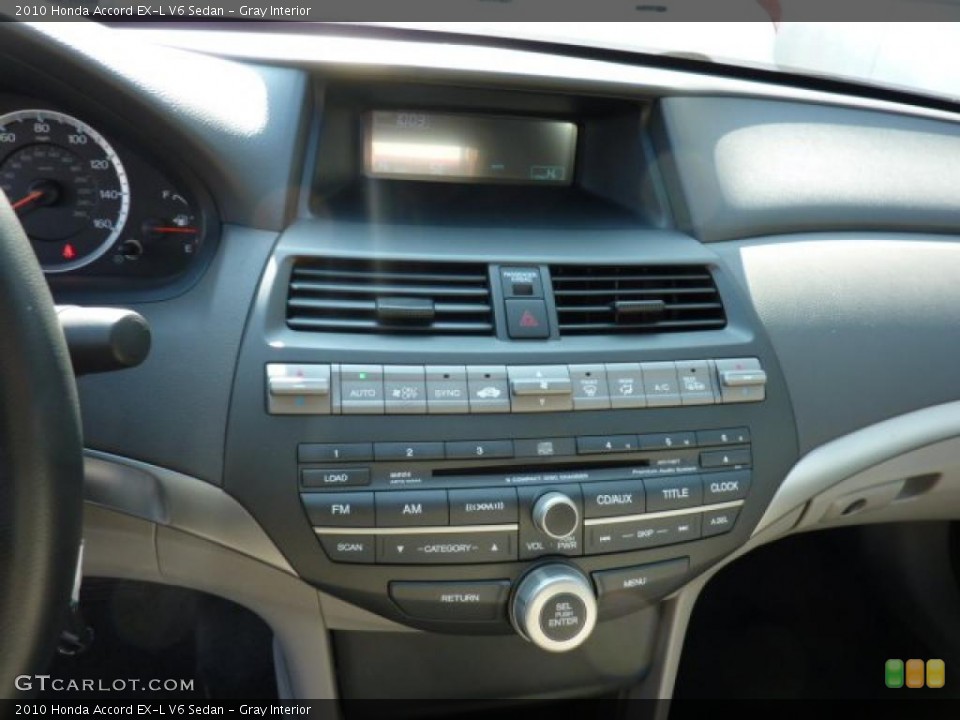 Gray Interior Controls for the 2010 Honda Accord EX-L V6 Sedan #46934636