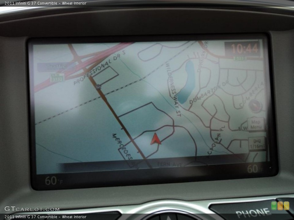 Wheat Interior Navigation for the 2011 Infiniti G 37 Convertible #46935597