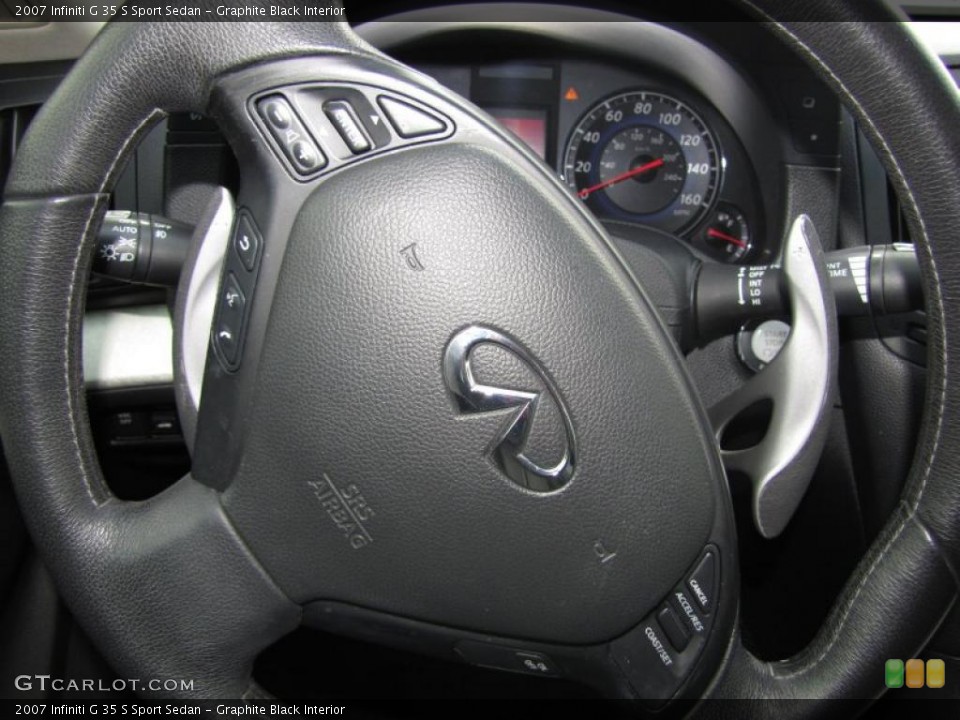Graphite Black Interior Steering Wheel for the 2007 Infiniti G 35 S Sport Sedan #46939428