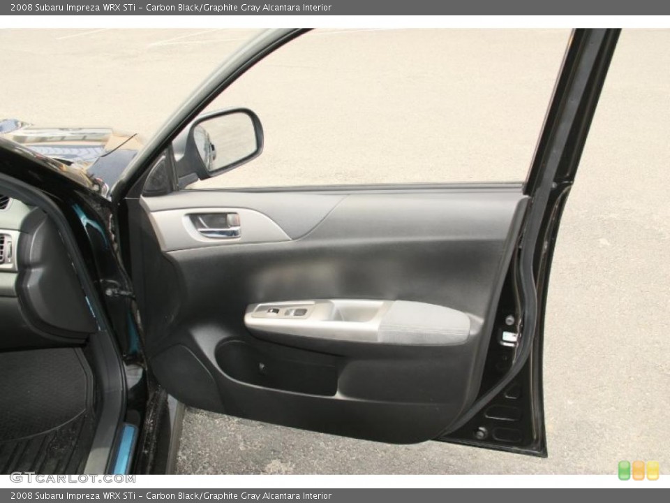 Carbon Black/Graphite Gray Alcantara Interior Door Panel for the 2008 Subaru Impreza WRX STi #46941462