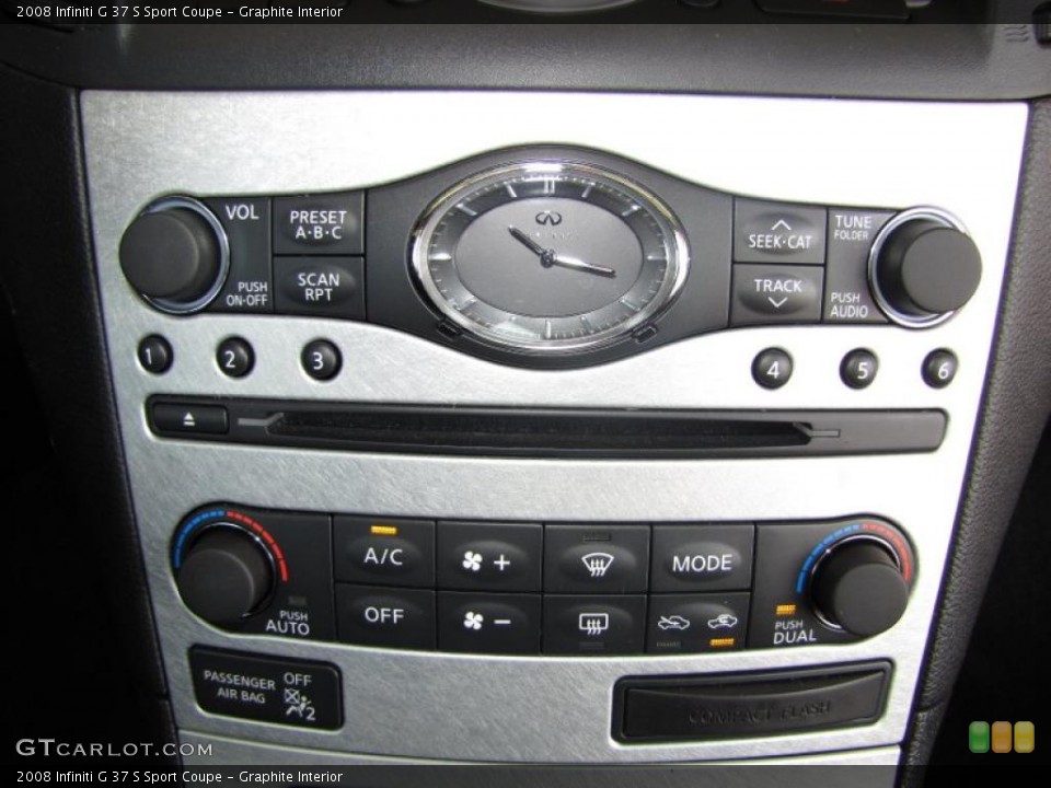 Graphite Interior Controls for the 2008 Infiniti G 37 S Sport Coupe #46941891