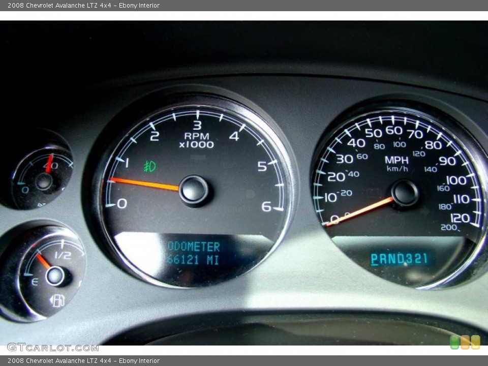 Ebony Interior Gauges for the 2008 Chevrolet Avalanche LTZ 4x4 #46946208