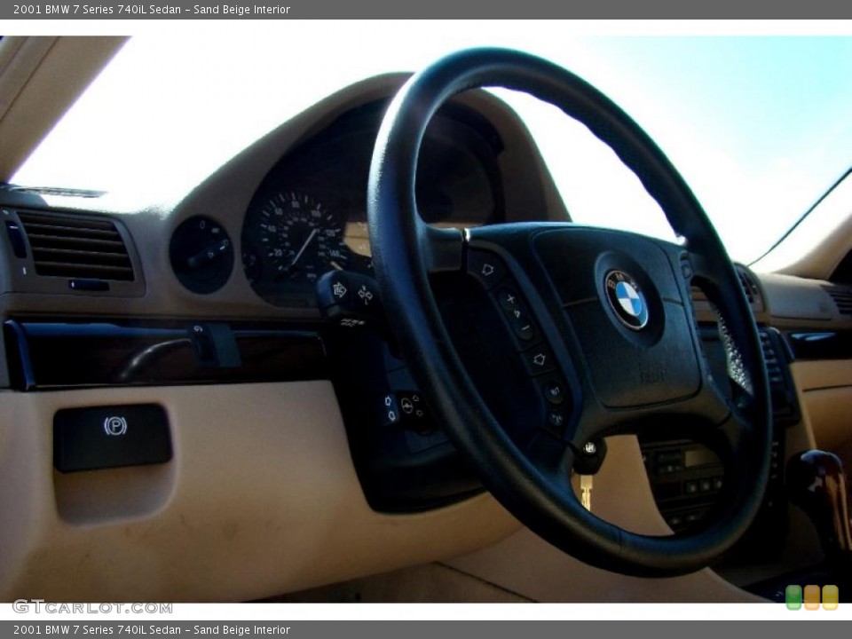 Sand Beige Interior Steering Wheel for the 2001 BMW 7 Series 740iL Sedan #46946784