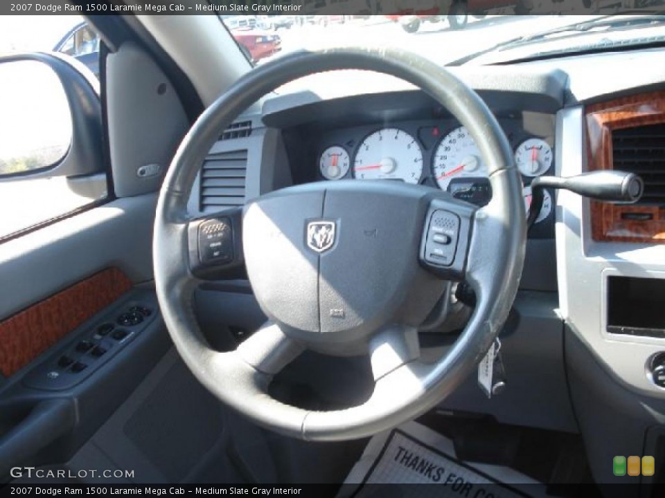 Medium Slate Gray Interior Steering Wheel for the 2007 Dodge Ram 1500 Laramie Mega Cab #46947663